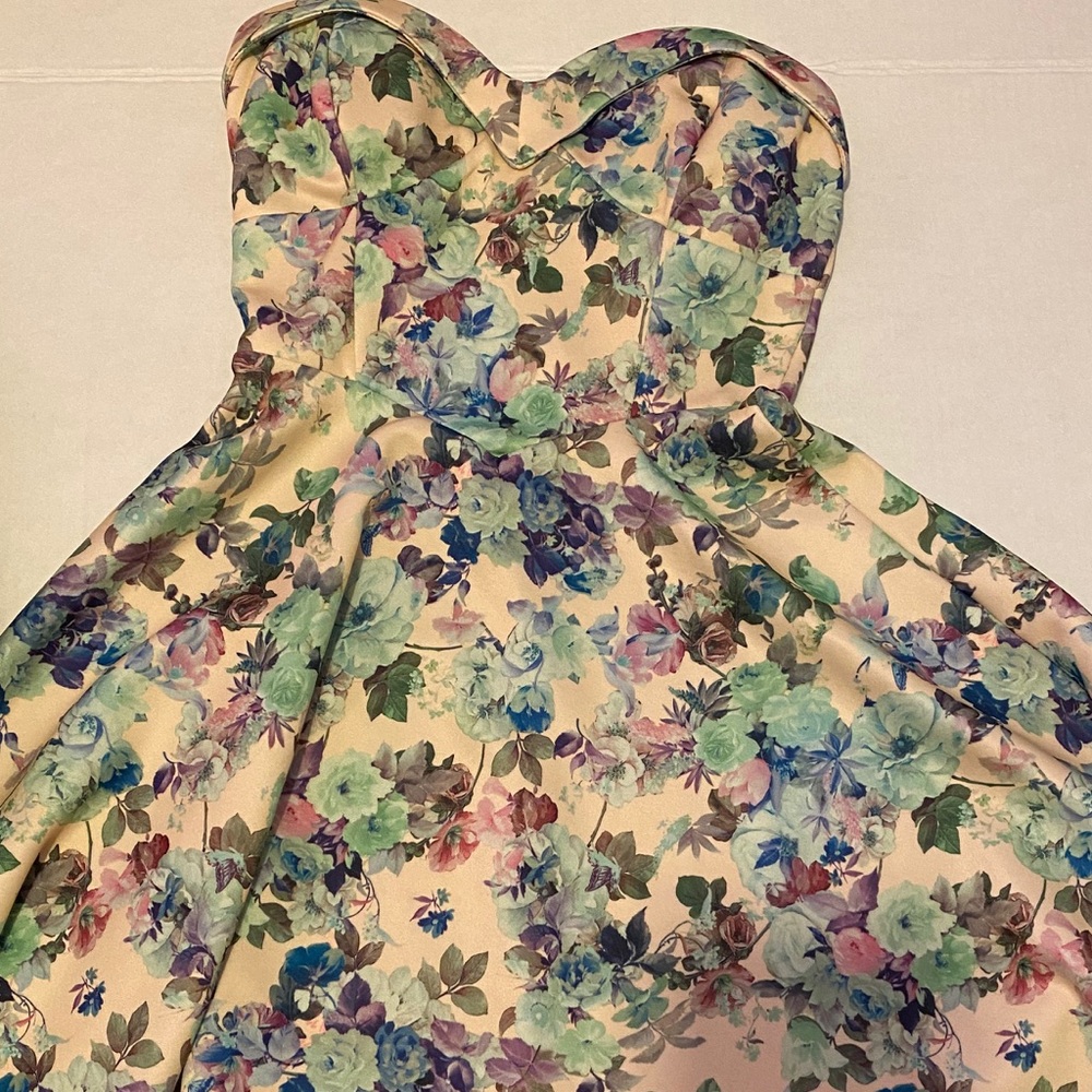 Floral Strapless Dress
